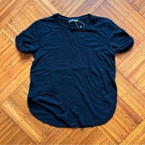 🌈 ZARA Trafaluc Navy Top w/ Rounded Hem